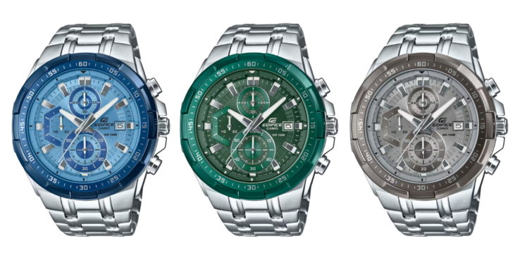 Van links naar rechts: de Casio Edifice EFR-539D-2AV, EFR-539D-3AV en EFR-539D-8AV. (Afbeeldingsbron: Casio, bewerkt)