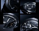 Een collage van close-upfoto’s waarop de textuur van de wijzerplaat, de uurmarkeringen en de bezel van de Casio G-Shock GM-2100LXB goed tot hun recht komen.