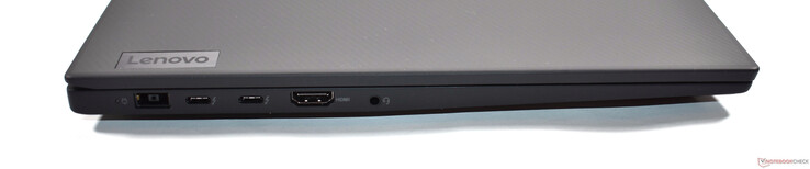 Links: Slim Tip voeding, 2x Thunderbolt 4, HDMI 2.1, 3,5 mm audio-aansluiting