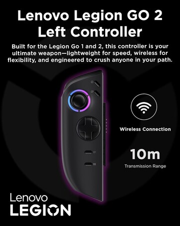 De Legion Go 2 linker controller kost minder dan de rechter controller. (Afbeeldingsbron: Lenovo)