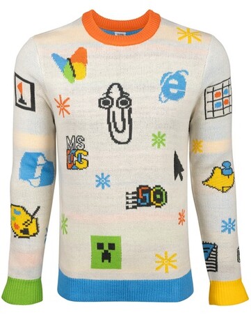 De Microsoft Artifact Sweater heeft pictogrammen van populaire Microsoft-producten. (Afbeeldingsbron: Microsoft)