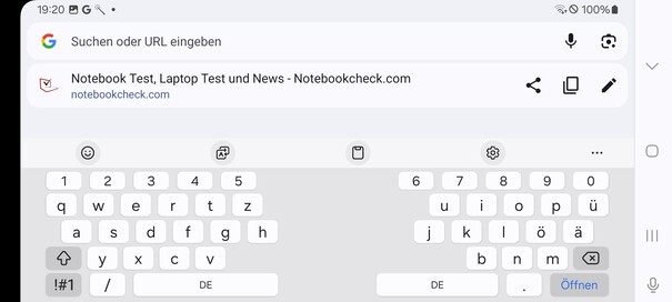 Toetsenbord in liggende weergave