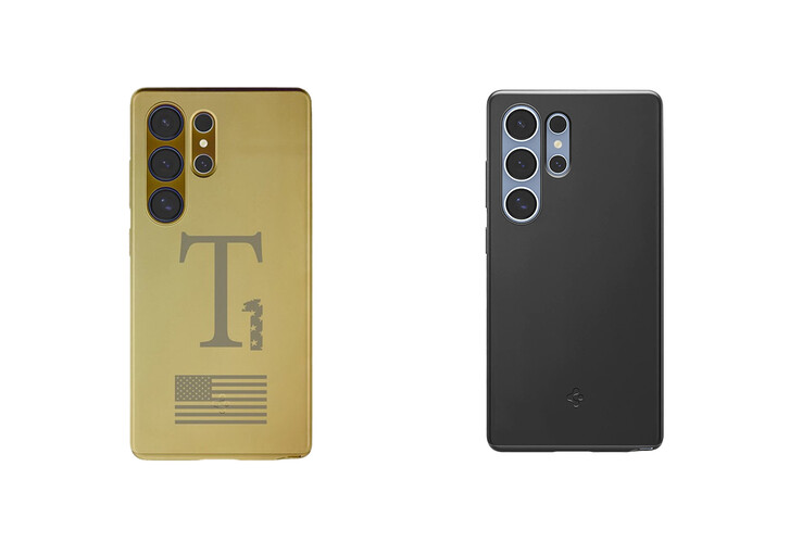 U kunt zelfs het Spigen-logo aan de onderkant van de T1 zien (Afbeelding Bron: Trump Mobile/Spigen)