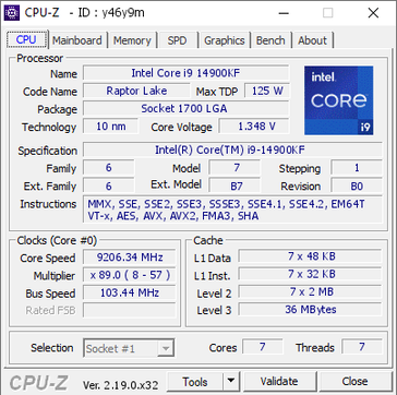 CPU-Z screenshot van recordbrekende frequentie