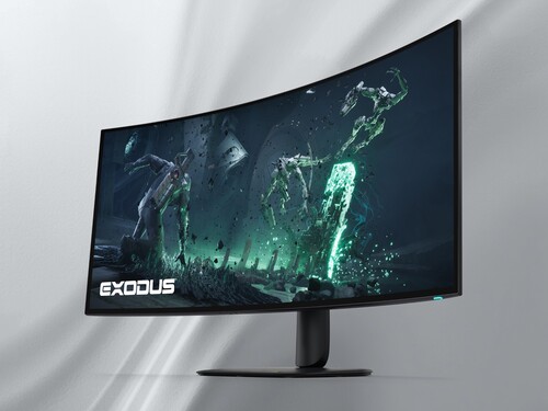 Kromming van Alienware AW3926QW 5K OLED-monitor getoond