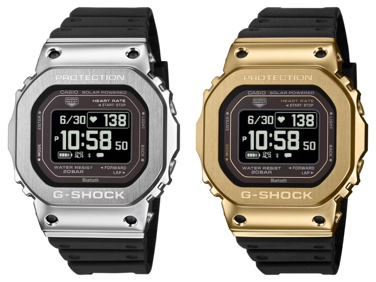 De Casio G-Shock GMH5600-1 (links) en GMH5600-9 (rechts) horloges
