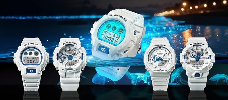 Van links naar rechts: de DW-6900HDS-7, de GA-110HDS-7A, de GA-2100HDS-7A en de GA-700HDS-7A. (Afbeeldingsbron: Casio)