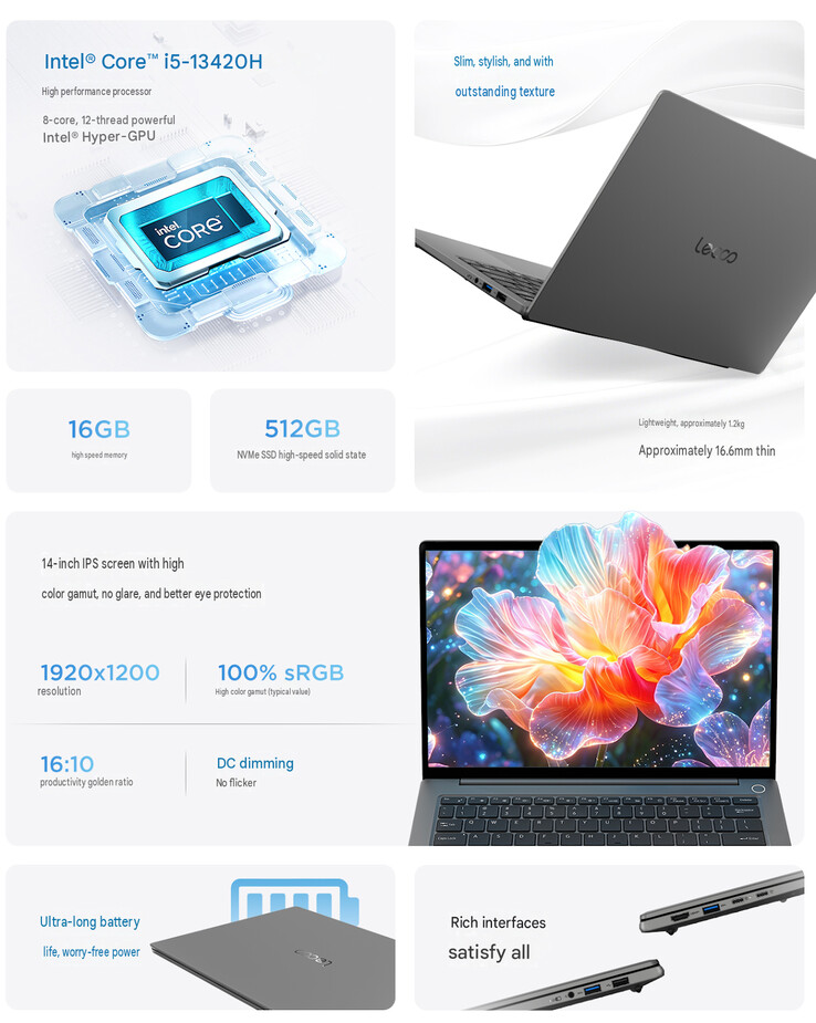 Belangrijkste kenmerken van de laptop (machinaal vertaald)