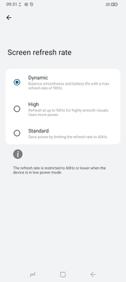60 Hz en 90 Hz modi voor het beeldscherm. (Afbeeldingsbron: Sergey Tarasov - Notebookcheck)