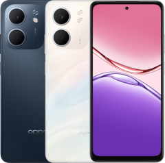 De Oppo A5x 5G-smartphone wordt geleverd in de kleuren middernachtblauw en laserwit (Afbeelding bron: Oppo)