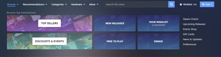 Het tabblad "Bladeren" maakt het nu gemakkelijker om gratis en nieuw uitgebrachte spellen te ontdekken. (Afbeeldingsbron: Steam)