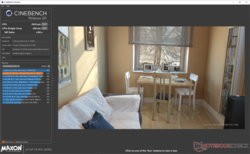 Cinebench R20 op batterij toont verminderde single-core prestaties