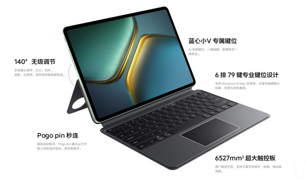 De iQOO toetsenbordhoes voor de Pad 5-serie heeft een touchpad en een kickstand. (Afbeeldingsbron: iQOO)