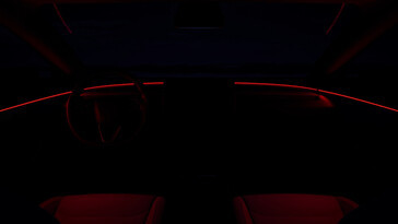 De Model 3 is nu voorzien van sfeerverlichting aan de bovenkant van de interieurbekleding. (Afbeelding bron: Tesla)