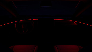 De Model 3 is nu voorzien van sfeerverlichting aan de bovenkant van de interieurbekleding. (Afbeelding bron: Tesla)