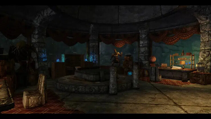 Een afbeelding van een scène uit de Call of the Deep mod voor Skyrim. (Afbeeldingsbron: arminZX12)
