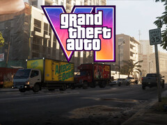 GTA 6-banner met verkeersbeelden in Vice City
