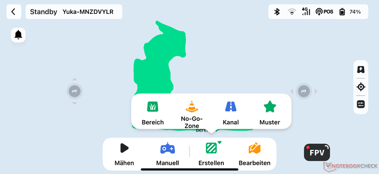 De setup en mapping werkten goed in de Mammotion Yuka Mini test en biedt veel mogelijkheden