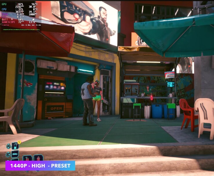 Cyberpunk 2077 draait op SteamOS bij 1440p met de instelling „High“