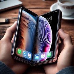Een opvouwbare iPhone (misschien vergelijkbaar met deze door AI gegenereerde render) zou volgens JPMorgan volgend jaar op de markt kunnen komen. (Afbeeldingsbron: AI-gegenereerd)
