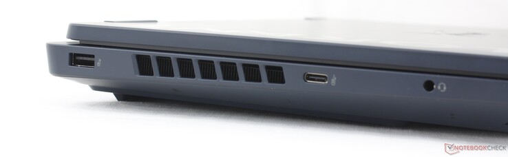 Links: USB-A (5 Gbitps), USB-C (10 Gbitps), 3,5 mm-hoofdtelefoonaansluiting