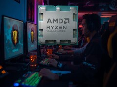 AMD Ryzen 7 9800X3D CPU getoond in internetcafé (Afbeelding bron: AMD met bewerkingen)
