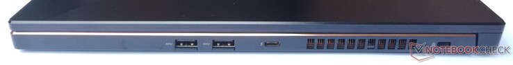 Rechts: 2x USB 3.2 Gen1 Type-A, 1x Thunderbolt 3 (incl. DisplayPort 1.4, Power Delivery 3.0), Kensington lock