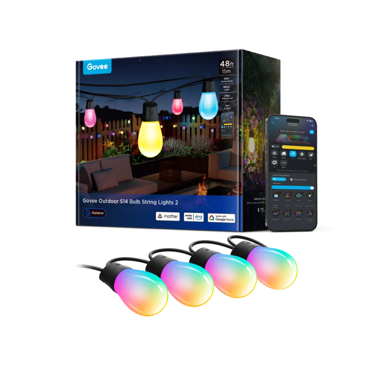 De Govee Smart Outdoor S14 Bulb String Lights 2. (Afbeelding bron: Govee)
