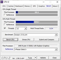 Lenovo IdeaPad Flex 5 CPU-Z: Tabblad Benchmarks