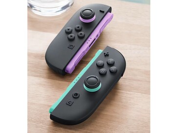 De nieuwe Joy-Cons hebben lichtpaarse en lichtgroene accenten op de rails en joysticks. (Afbeeldingsbron: Nintendo)
