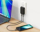 De nieuwe OntheGo GaN-lader kost $39,99. Afgebeeld: de oplaadsteen aangesloten op apparaten. (Afbeeldingsbron: Satechi)