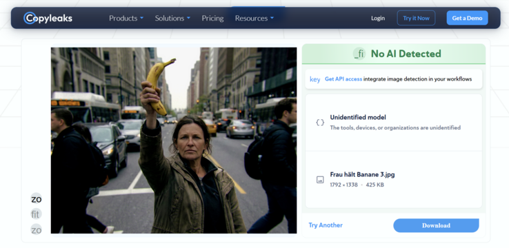 Bron: https://copyleaks.com/de/ai-image-detector