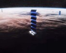 Artist's impression van Starlink satellieten. (Afbeeldingsbron: SpaceX)