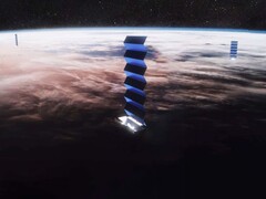 Artist&#039;s impression van Starlink satellieten. (Afbeeldingsbron: SpaceX)