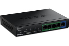 De ventilatorloze TPE-BG350 multi-gigabit-switch van Trendnet wordt geleverd in een robuuste metalen behuizing