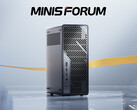 De Minisforum MS-02 Ultra van de voorkant. (Afbeelding bron: Minisforum - bewerkt)