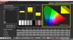 CalMAN ColorChecker (profiel: Native, doelkleurruimte P3)