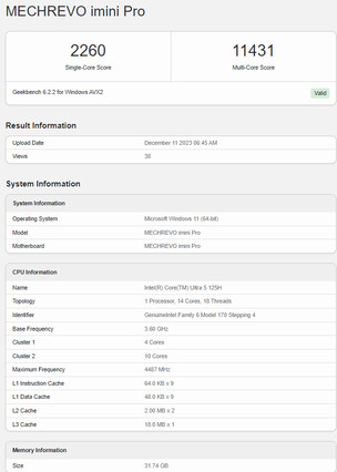 Geekbench resultaten (Afbeelding bron: Geekbench)