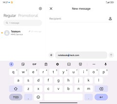 Toetsenbordindeling (GBoard) - hoofdscherm - liggende modus