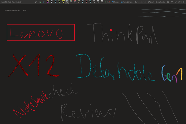 Lenovo ThinkPad X12 Afneembaar Gen 1: Digitizer pen test