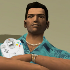 Grand Theft Auto: Vice City is nu officieus op de Sega Dreamcast. (Afbeelding bron: Grand Theft Auto: Vice City en Sega, w/bewerkingen)