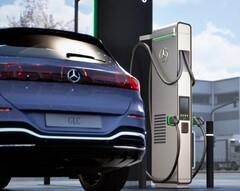 Een Mercedes-Benz bij een snellader (Afbeelding bron: Mercedes-Benz)