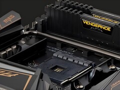 Corsair's Vengeance RAM op een moederbord. (Afbeelding Bron: Corsair)