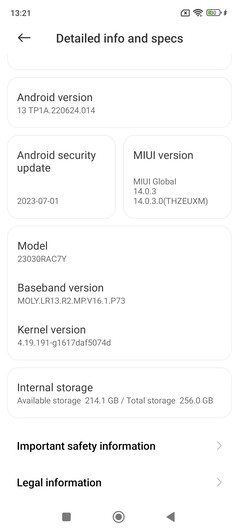 Software op de Xiaomi Redmi Note 12S