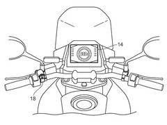 TFT-instrumentendisplay en op het stuur gemonteerde bedieningselementen om te schakelen tussen groothoek- en ingezoomde weergave (Afbeelding bron: Suzuki)