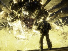 Marcus Fenix tegenover één van de eindbazen in Gears of War. (Afbeeldingsbron: Steam)