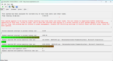 1.281 µs betekent een hoge DPC-latentie voor de toepassing van realtime multimediasoftware.