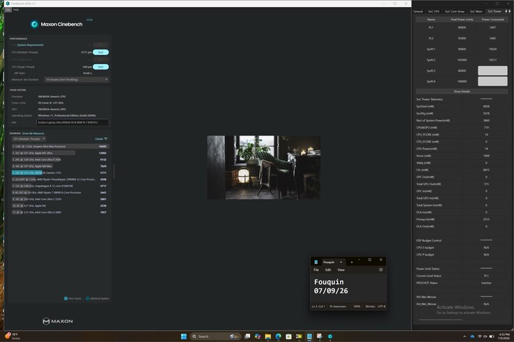 Nvidia RTX Spark Cinebench 2026-score