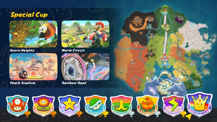 De achtste beker in Mario Kart Worlds. (Afbeeldingsbron: Nintendo)