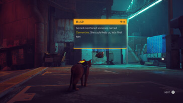 Afgebeeld: Een gameplay screenshot van Stray.